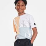 Calvin Klein Block Party Short-Sleeve Graphic T-Shirt Big Boys M 10/12 Quarry