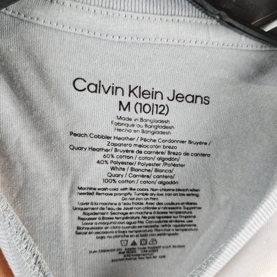 Calvin Klein Block Party Short-Sleeve Graphic T-Shirt Big Boys M 10/12 Quarry