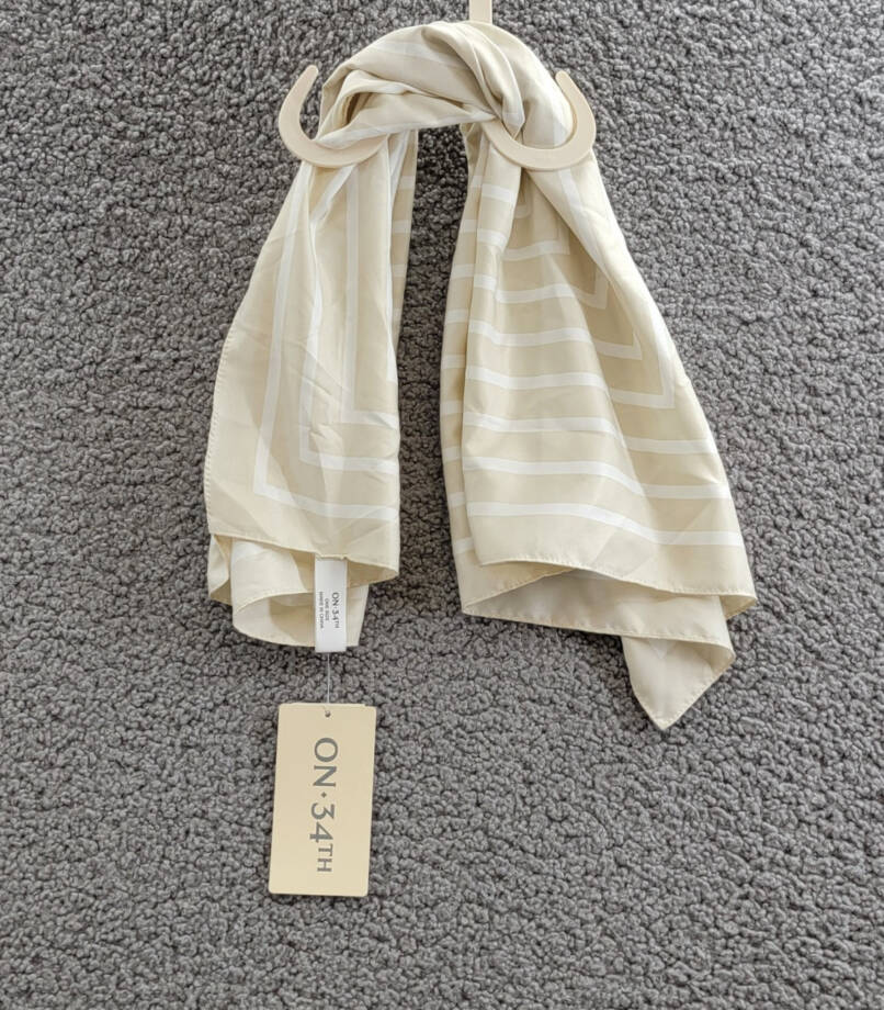 On 34th Striped Bandana Scarf Women's One Size Sand