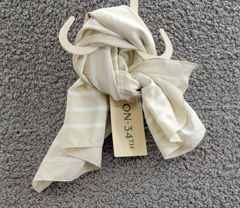 On 34th Striped Bandana Scarf Women's One Size Sand