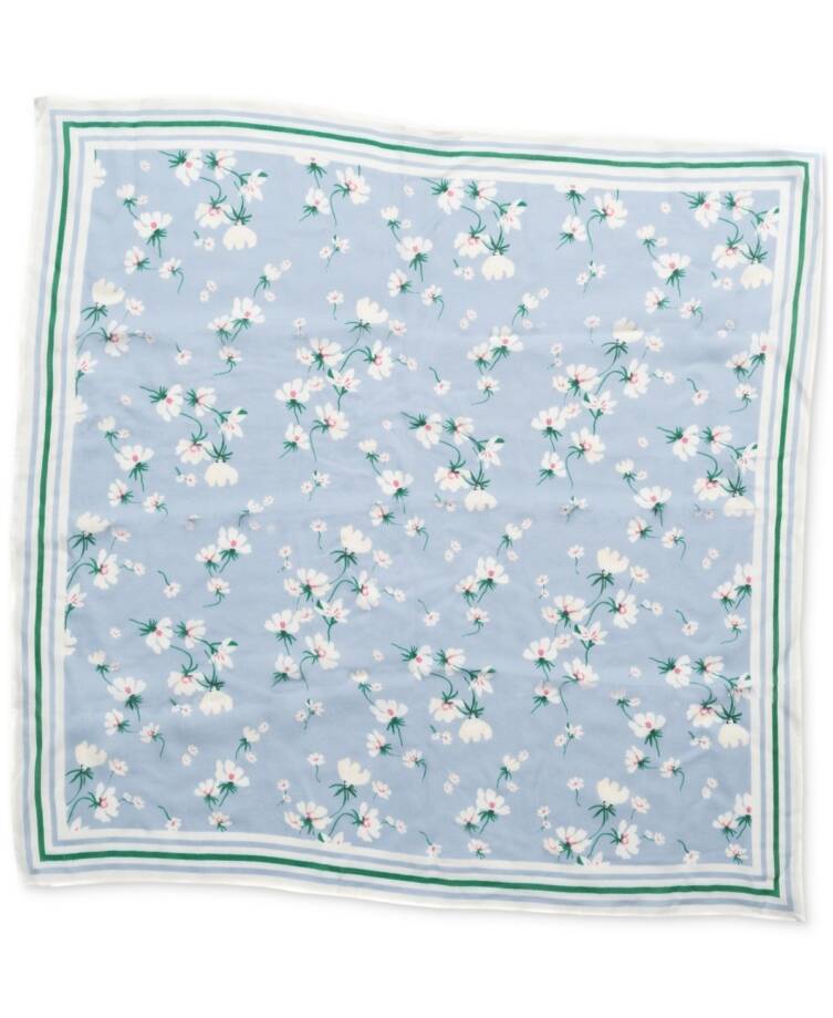 On 34th Cheerful Floral Square Scarf Women's One Size White Multi
