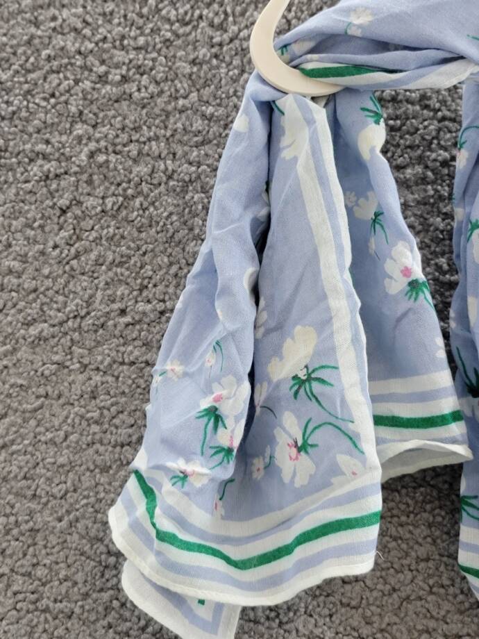 On 34th Cheerful Floral Square Scarf Women's One Size White Multi