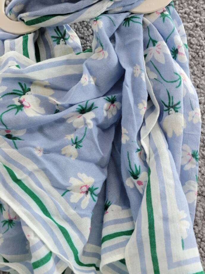 On 34th Cheerful Floral Square Scarf Women's One Size White Multi