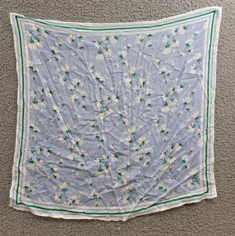 On 34th Cheerful Floral Square Scarf Women's One Size White Multi