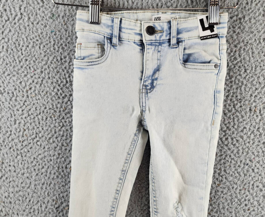 Cotton On Slim Fit Jeans Little Boys 4 Bells Light Blue Zip Fly Button Closure