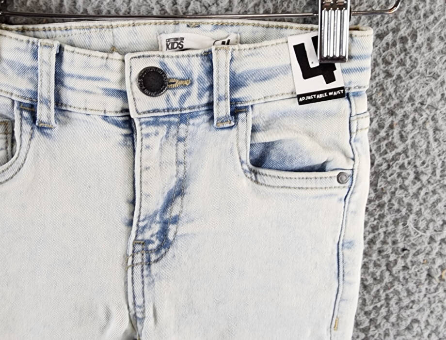 Cotton On Slim Fit Jeans Little Boys 4 Bells Light Blue Zip Fly Button Closure