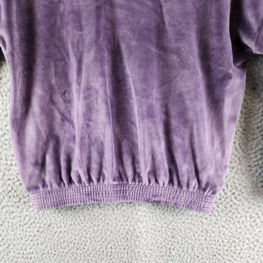 Adidas Long Sleeve Athletic Velour Top Little Girls 5 Dark Violet Elastic Cuffs