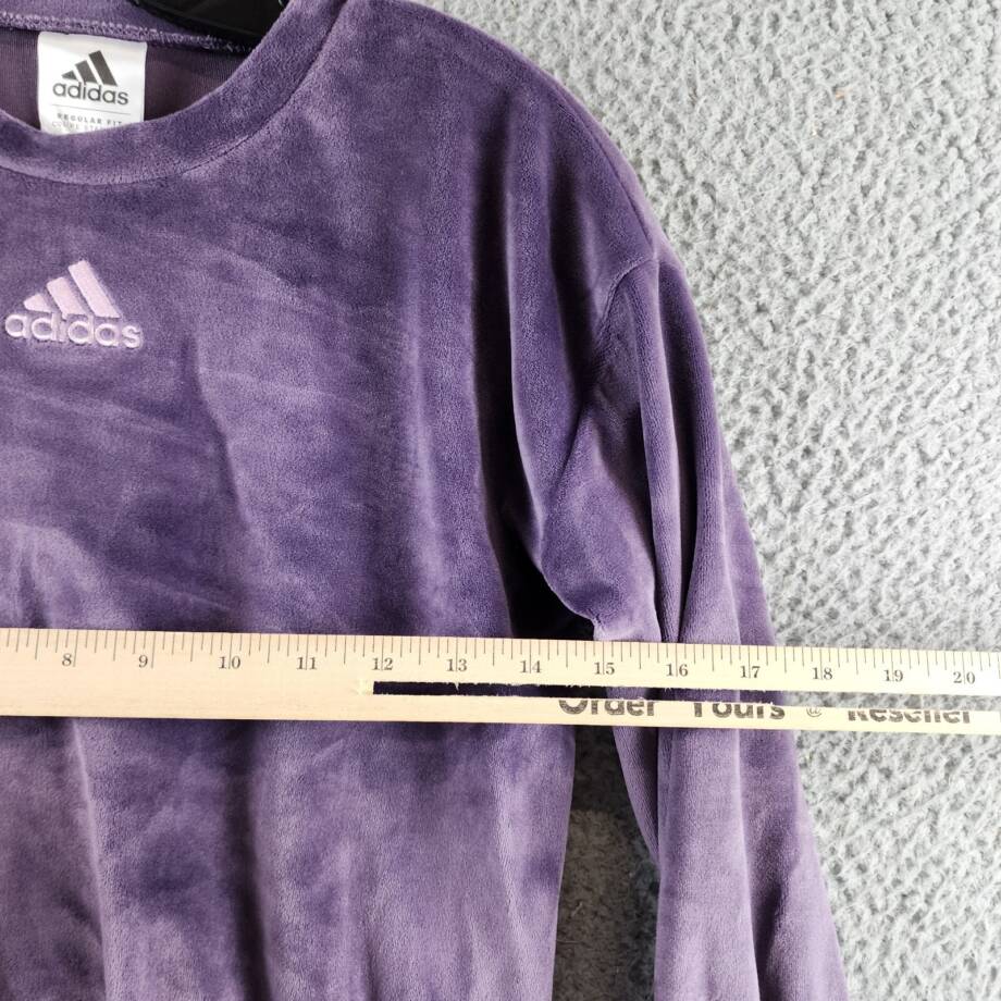 Adidas Long Sleeve Athletic Velour Top Little Girls 5 Dark Violet Elastic Cuffs
