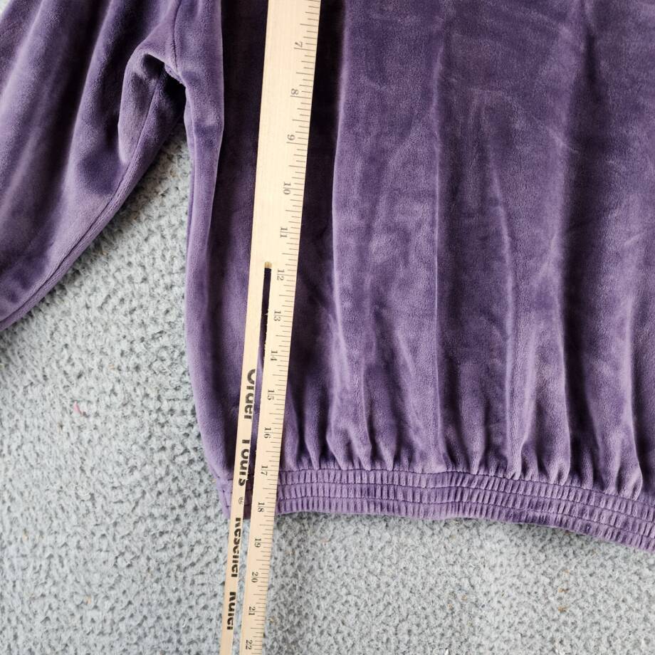 Adidas Long Sleeve Athletic Velour Top Little Girls 5 Dark Violet Elastic Cuffs
