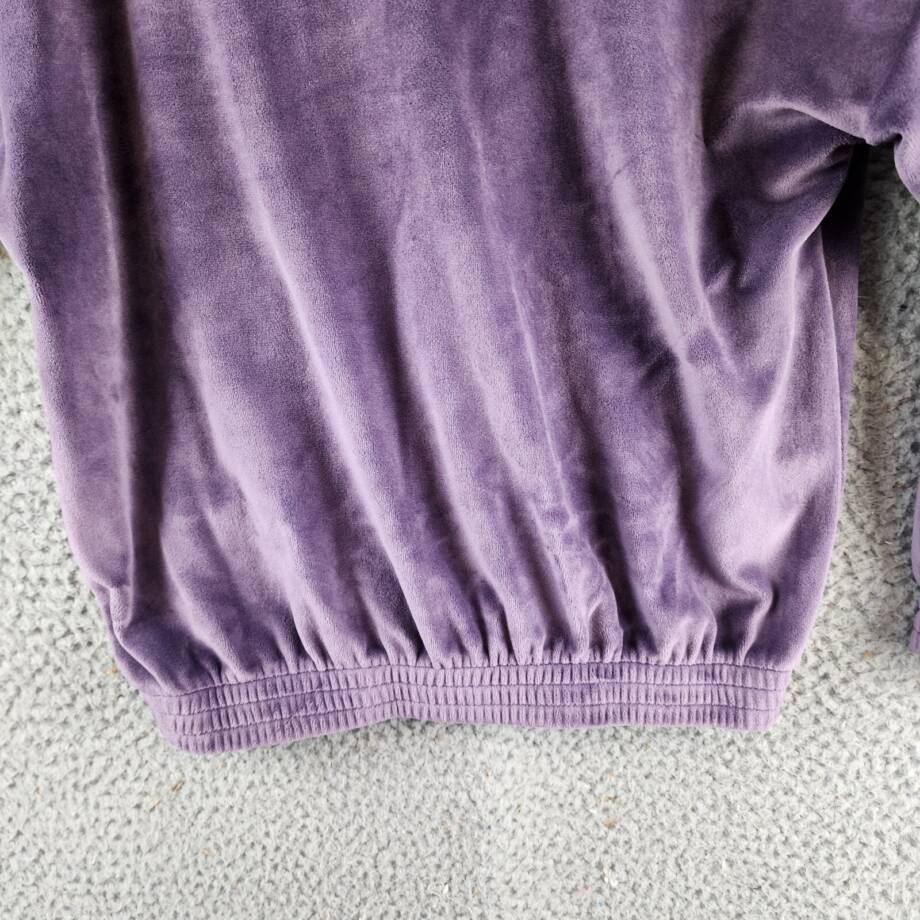 Adidas Long Sleeve Athletic Velour Top Little Girls 5 Dark Violet Elastic Cuffs