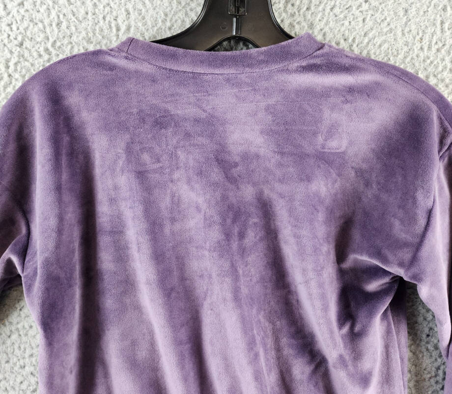 Adidas Long Sleeve Athletic Velour Top Little Girls 5 Dark Violet Elastic Cuffs