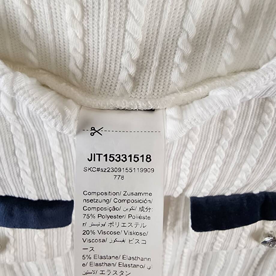 SHEIN MOD Colorblock Knit Flip Skirt Women's White/Navy Elastic Waist Pull On SM