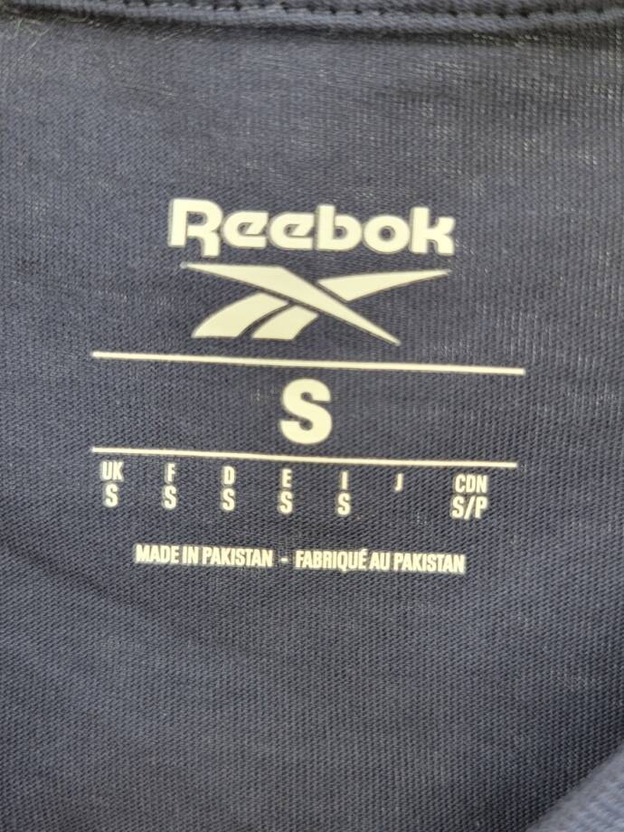 Reebok Short Sleeve Logo Graphic T-Shirt Women's S Vector Navy Crew Neck