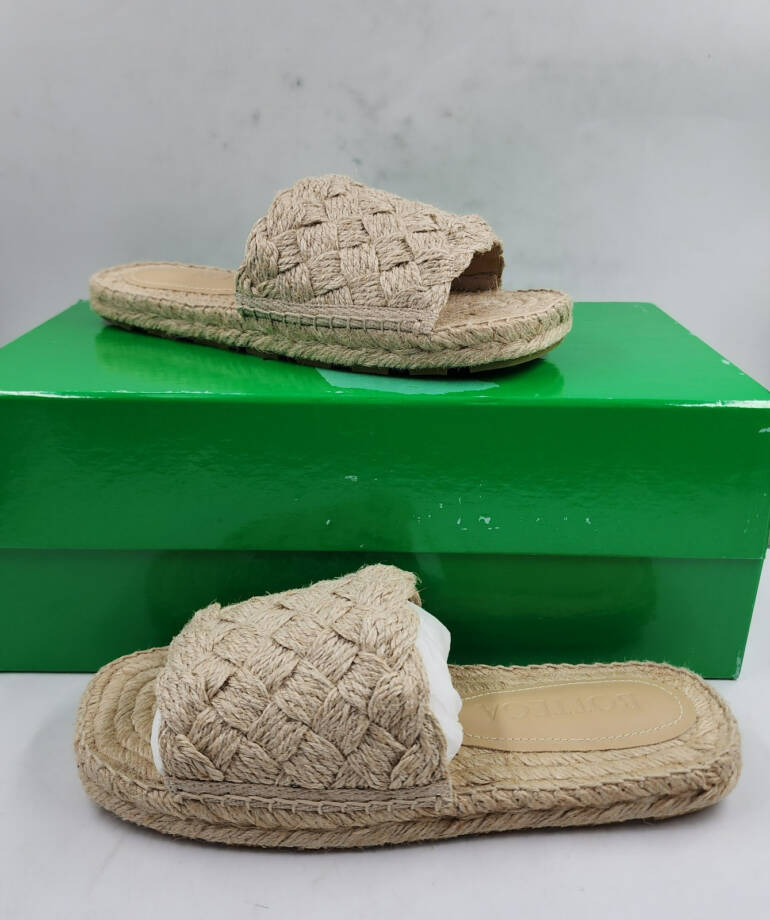 Bottega Veneta Jack Woven Espadrille Slide Sandals Women's 37/7US Maple Slip On
