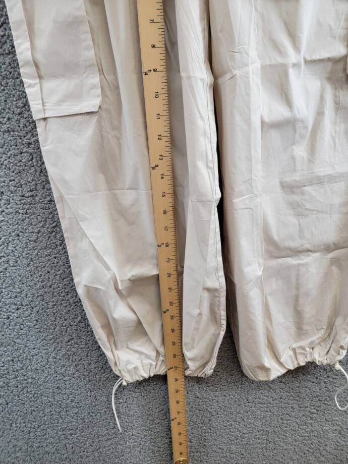 AQUA Pull On Cargo Pants Womens XXL Tan Pocket Elastic Waist Drawcord Hem PullOn
