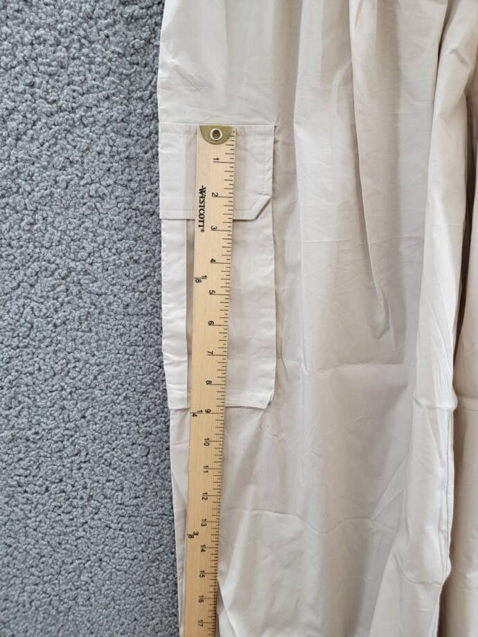AQUA Pull On Cargo Pants Womens XXL Tan Pocket Elastic Waist Drawcord Hem PullOn