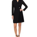 Vince Camuto Signature-Stretch Pleated-Chiffon Dress Women's 2 Black Zip Closure
