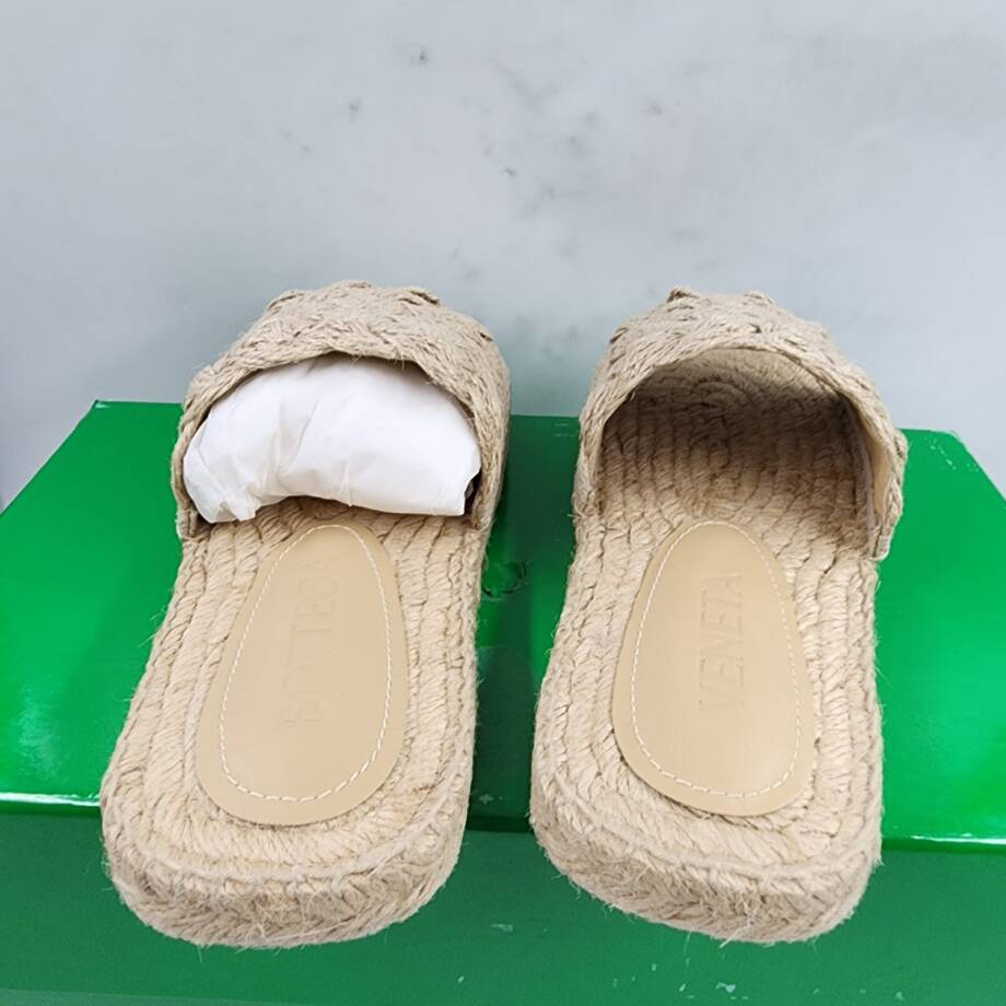 Bottega Veneta Jack Woven Espadrille Slide Sandals Women's 37/7US Maple Slip On