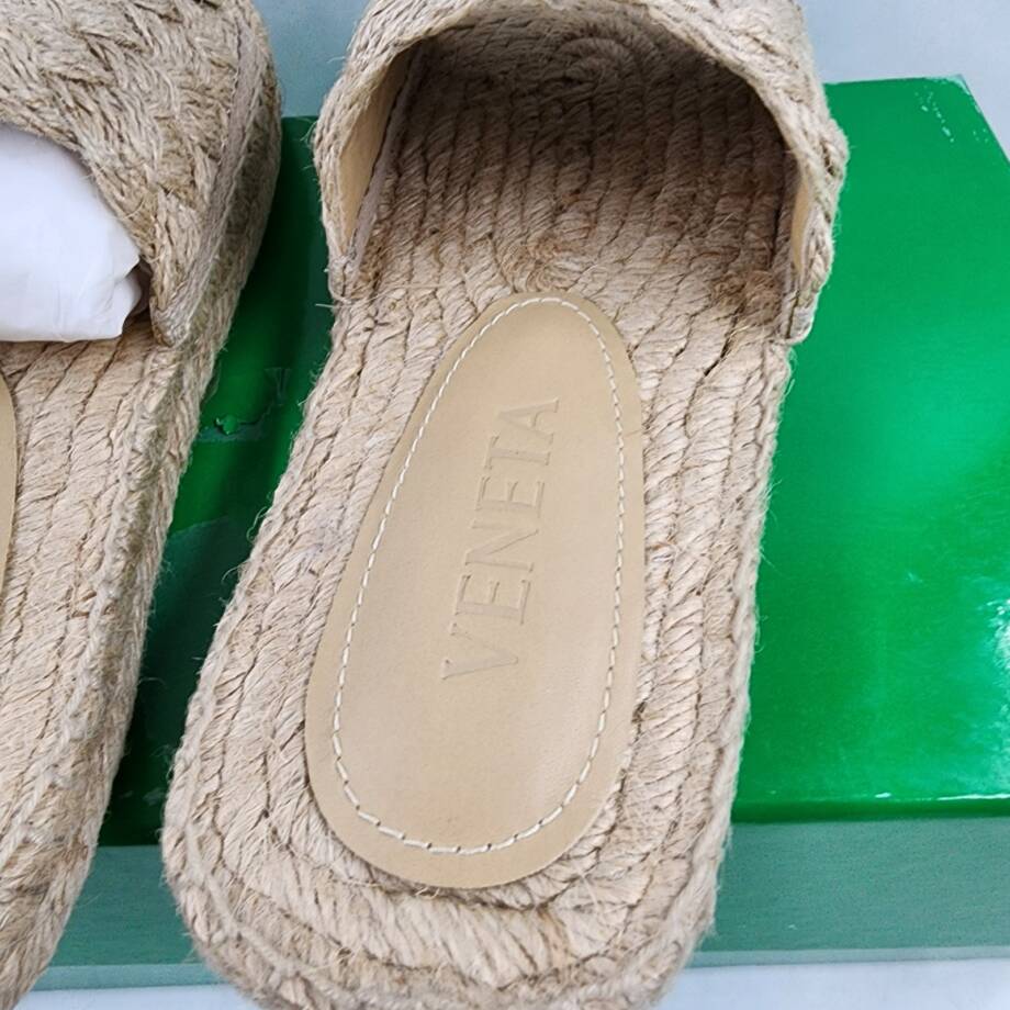 Bottega Veneta Jack Woven Espadrille Slide Sandals Women's 37/7US Maple Slip On
