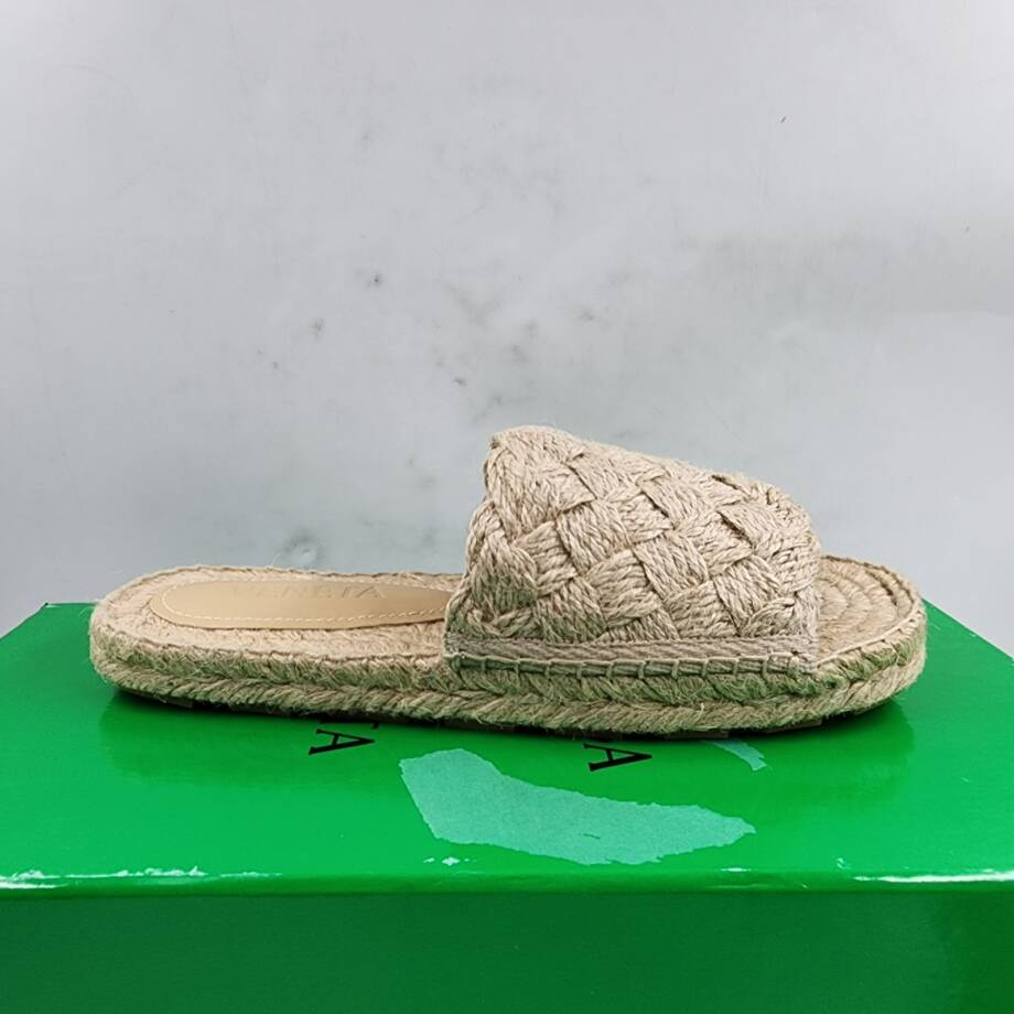 Bottega Veneta Jack Woven Espadrille Slide Sandals Women's 37/7US Maple Slip On