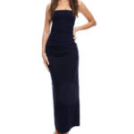 Lioness 1999 Maxi Dress Women's XS Navy Solid Halter Neck Sleeveless Back Zip