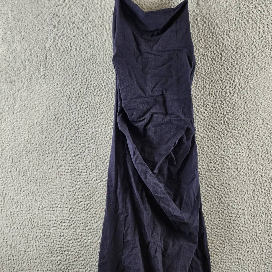 Lioness 1999 Maxi Dress Women's XS Navy Solid Halter Neck Sleeveless Back Zip