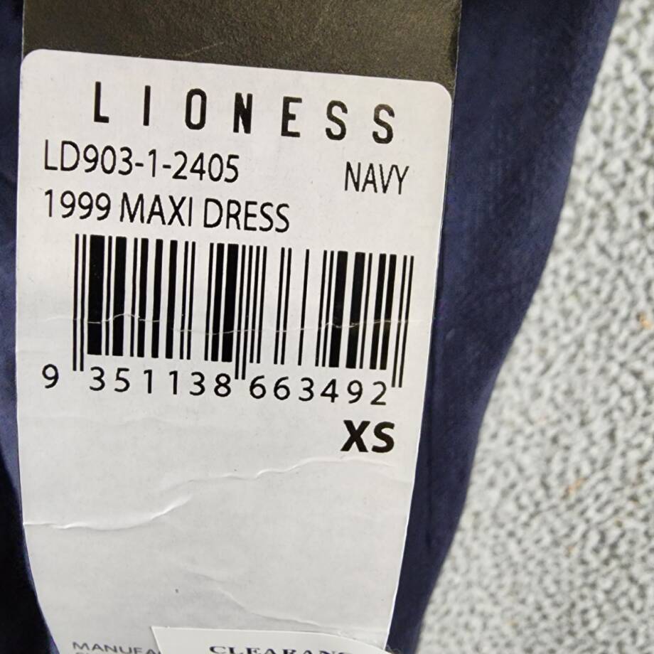 Lioness 1999 Maxi Dress Women's XS Navy Solid Halter Neck Sleeveless Back Zip