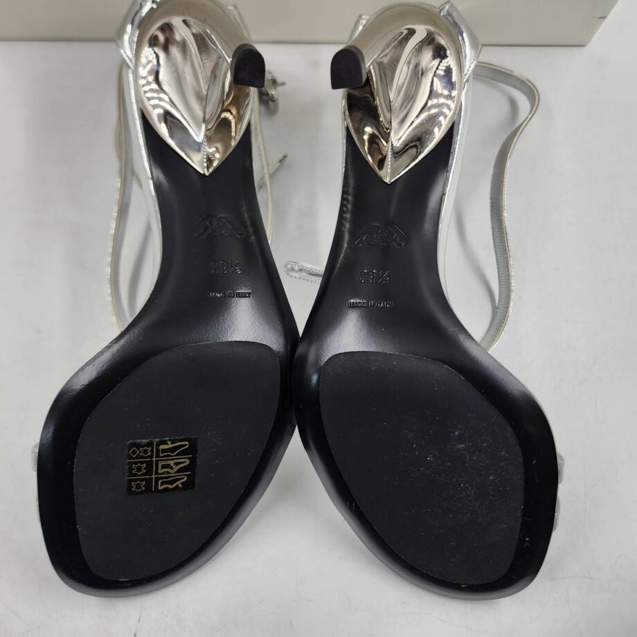 Alexander McQueen Strappy High Heel Sandals Women's 39.5 Silver Open Toe