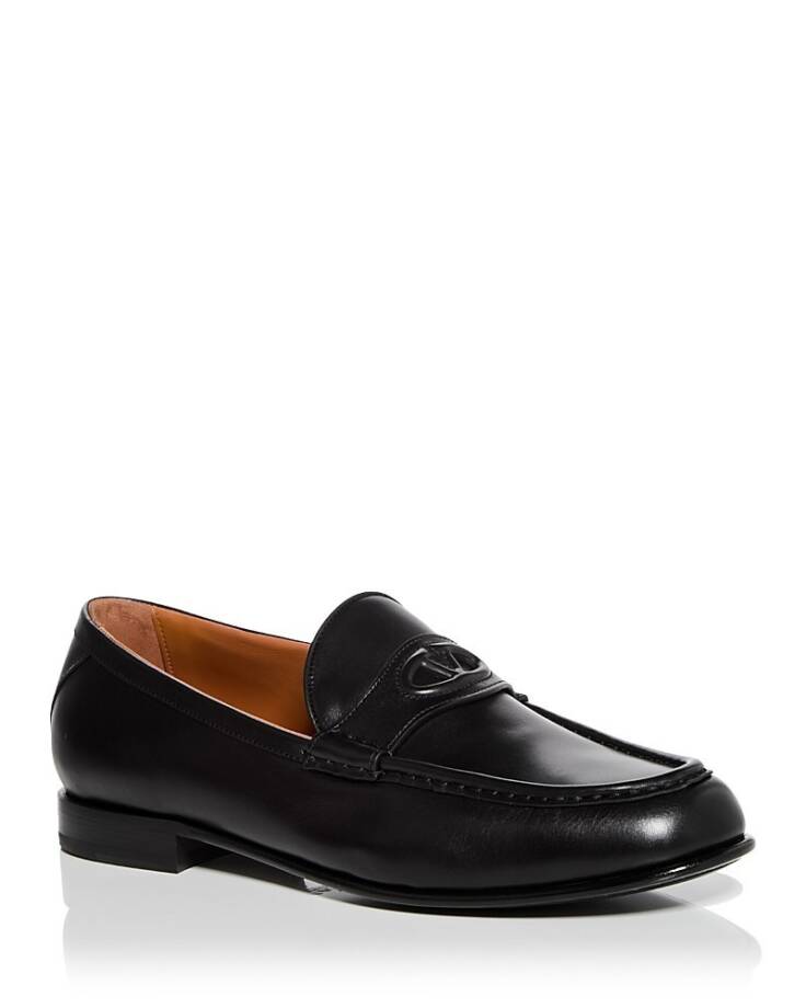 Valentino Garavani New Vlogo Signature Loafers Mens 42/9US Black Mock Toe SlipOn