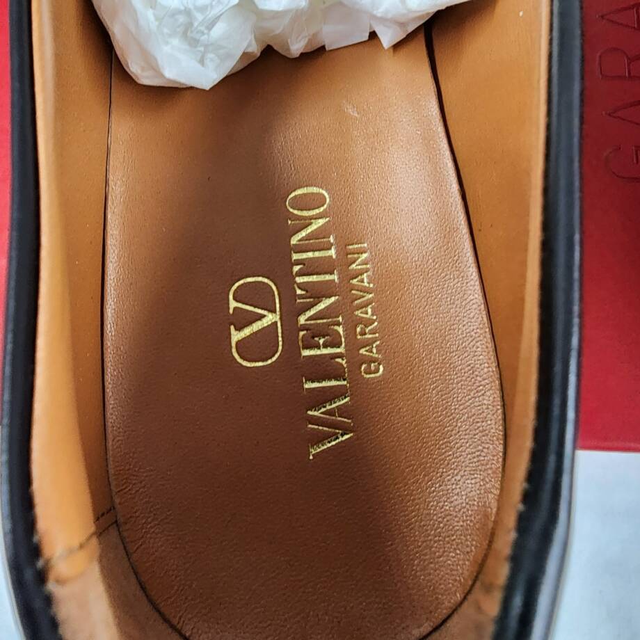 Valentino Garavani New Vlogo Signature Loafers Mens 42/9US Black Mock Toe SlipOn