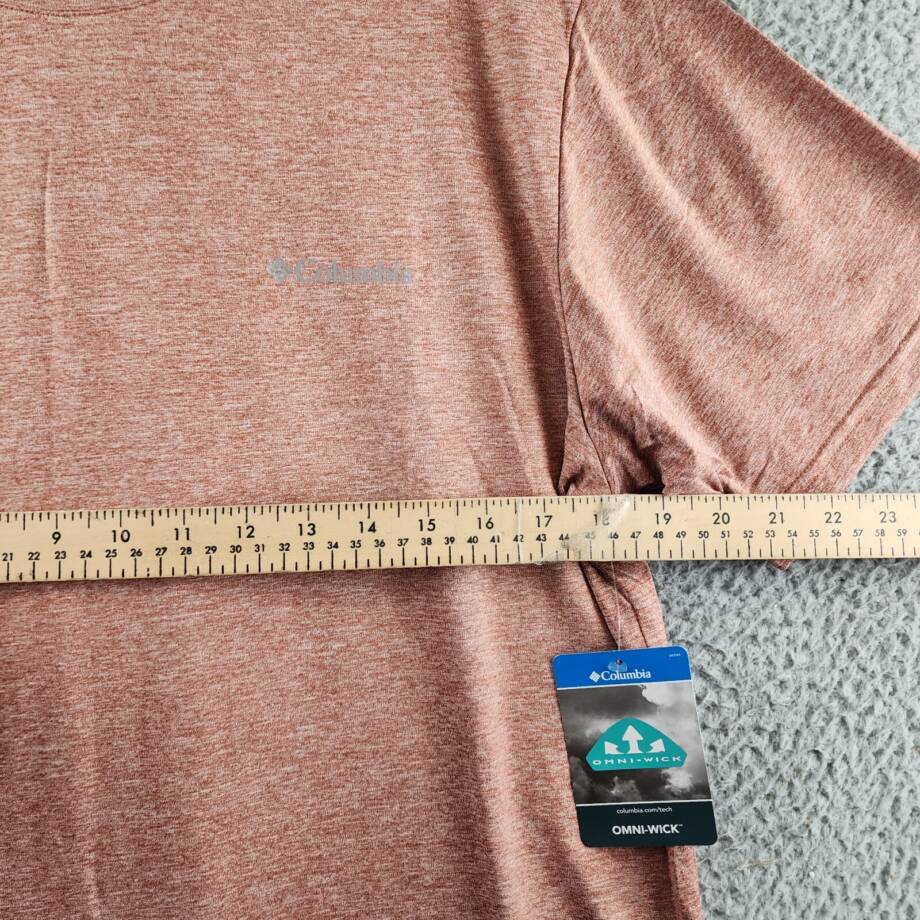 Columbia Hike Moisture-Wicking Crew Neck T-Shirt Men's L Clay Red Heather S/S
