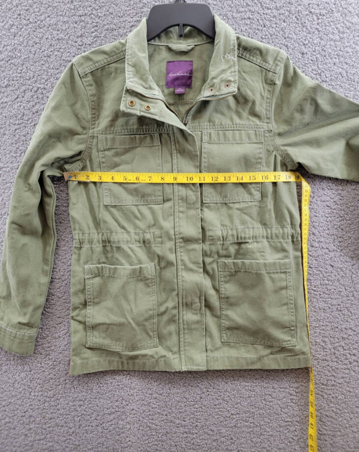 Gloria Vanderbilt Anorak Utility Jacket Women's XS Garden Sage Zipper Closure