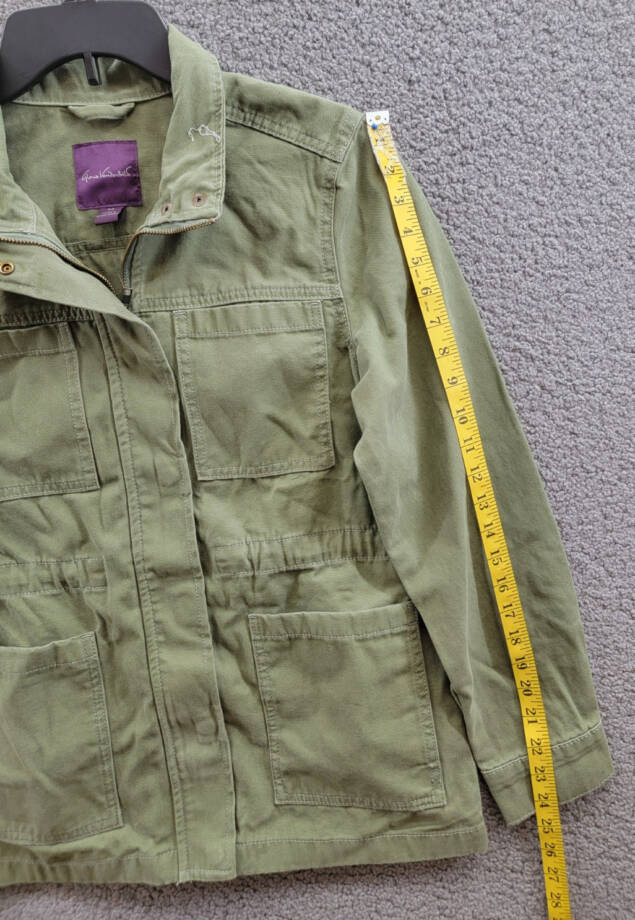 Gloria Vanderbilt Anorak Utility Jacket Women's XS Garden Sage Zipper Closure