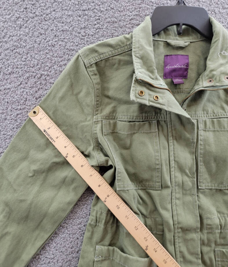 Gloria Vanderbilt Anorak Utility Jacket Women's XS Garden Sage Zipper Closure