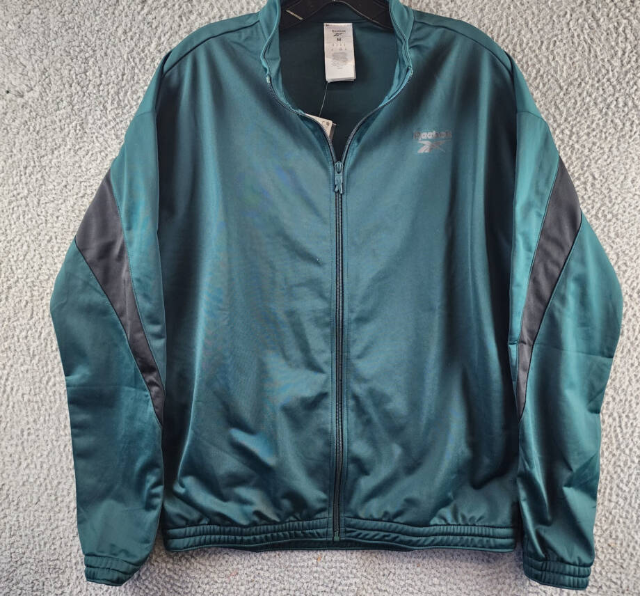 Reebok Identity Vector Zip-Front Track Jacket Men's M Collegiate Green/Black L/S