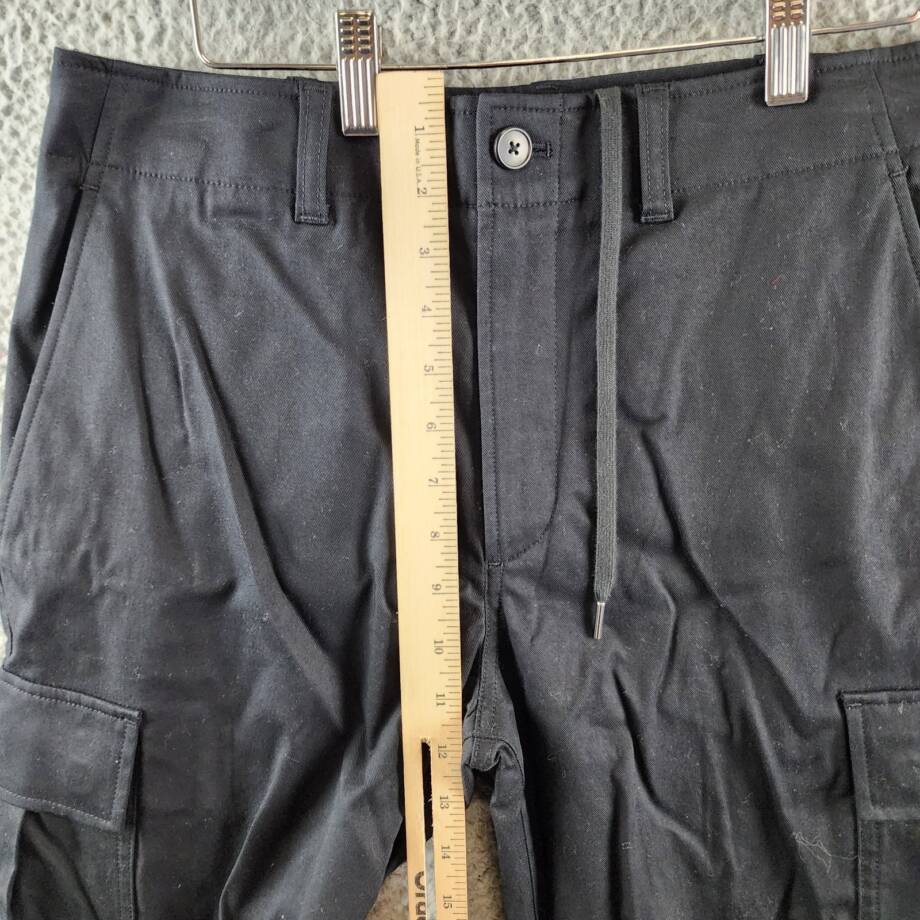 Theory Straight Twill Cargo Pants Men's 31 Black Zip Fly With Button Closure