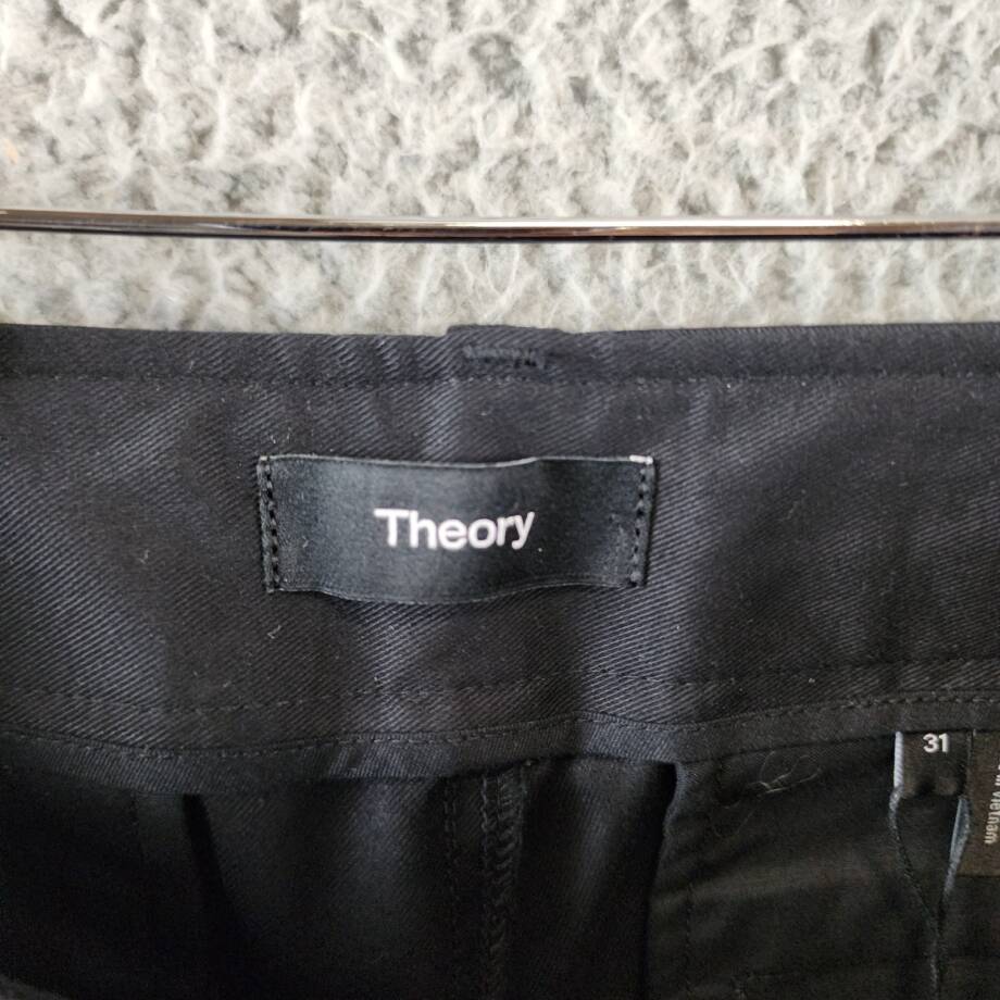 Theory Straight Twill Cargo Pants Men's 31 Black Zip Fly With Button Closure