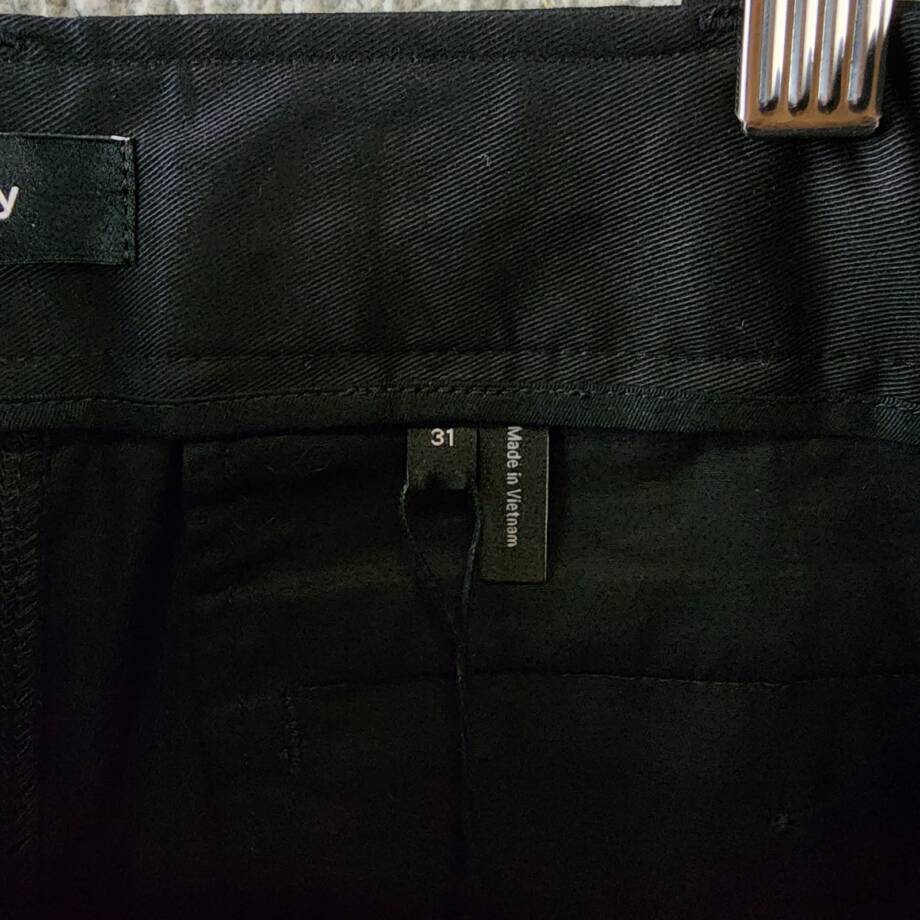 Theory Straight Twill Cargo Pants Men's 31 Black Zip Fly With Button Closure