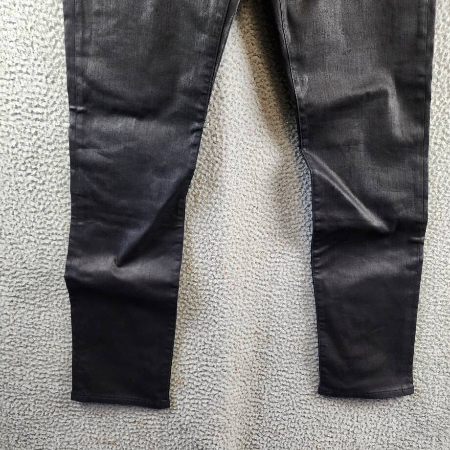 John Varvatos Slim Fit Waxed Coated Jeans Men 31 Ink Blue Zip Fly Button Closure