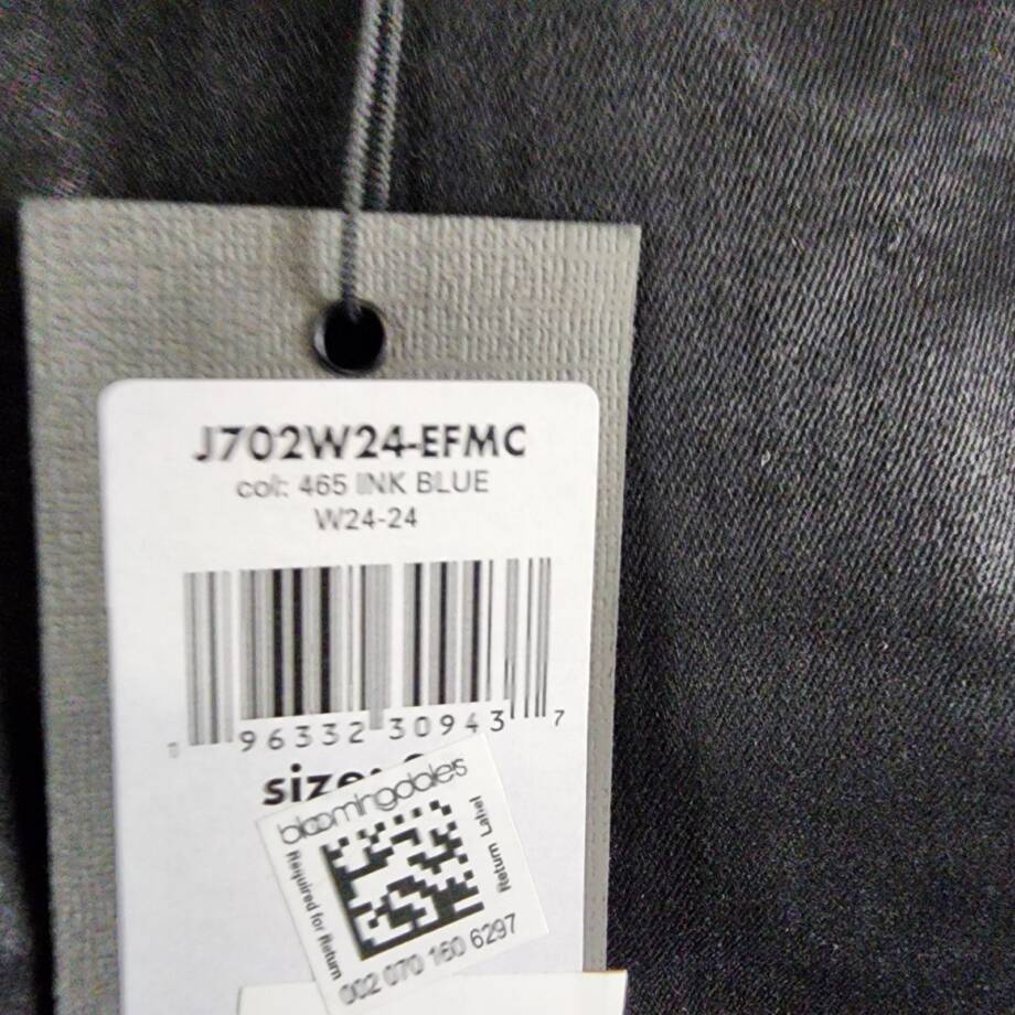 John Varvatos Slim Fit Waxed Coated Jeans Men 31 Ink Blue Zip Fly Button Closure