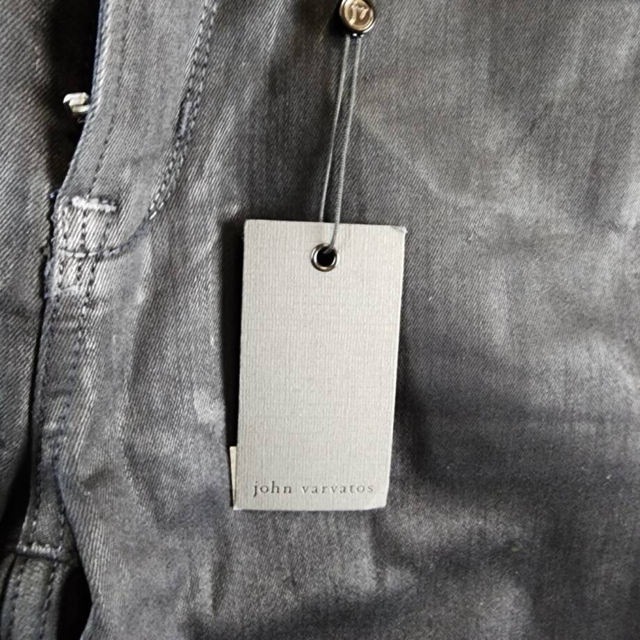 John Varvatos Slim Fit Waxed Coated Jeans Men 31 Ink Blue Zip Fly Button Closure
