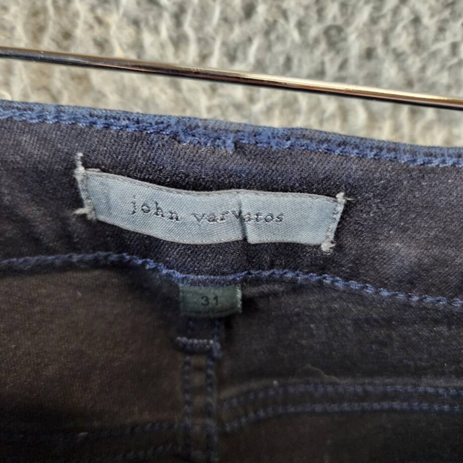 John Varvatos Slim Fit Waxed Coated Jeans Men 31 Ink Blue Zip Fly Button Closure