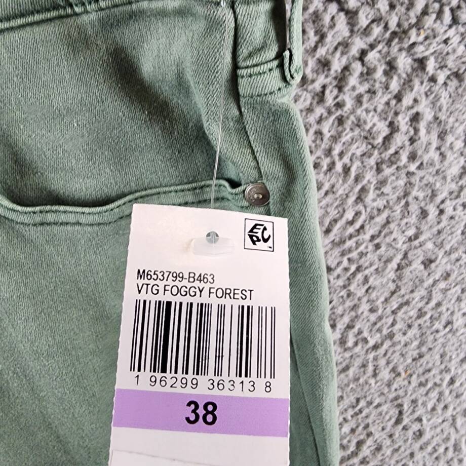 Paige Lennox Slim Fit Jeans Men's 38 Vintage Foggy Forest Zip Fly Button Closure