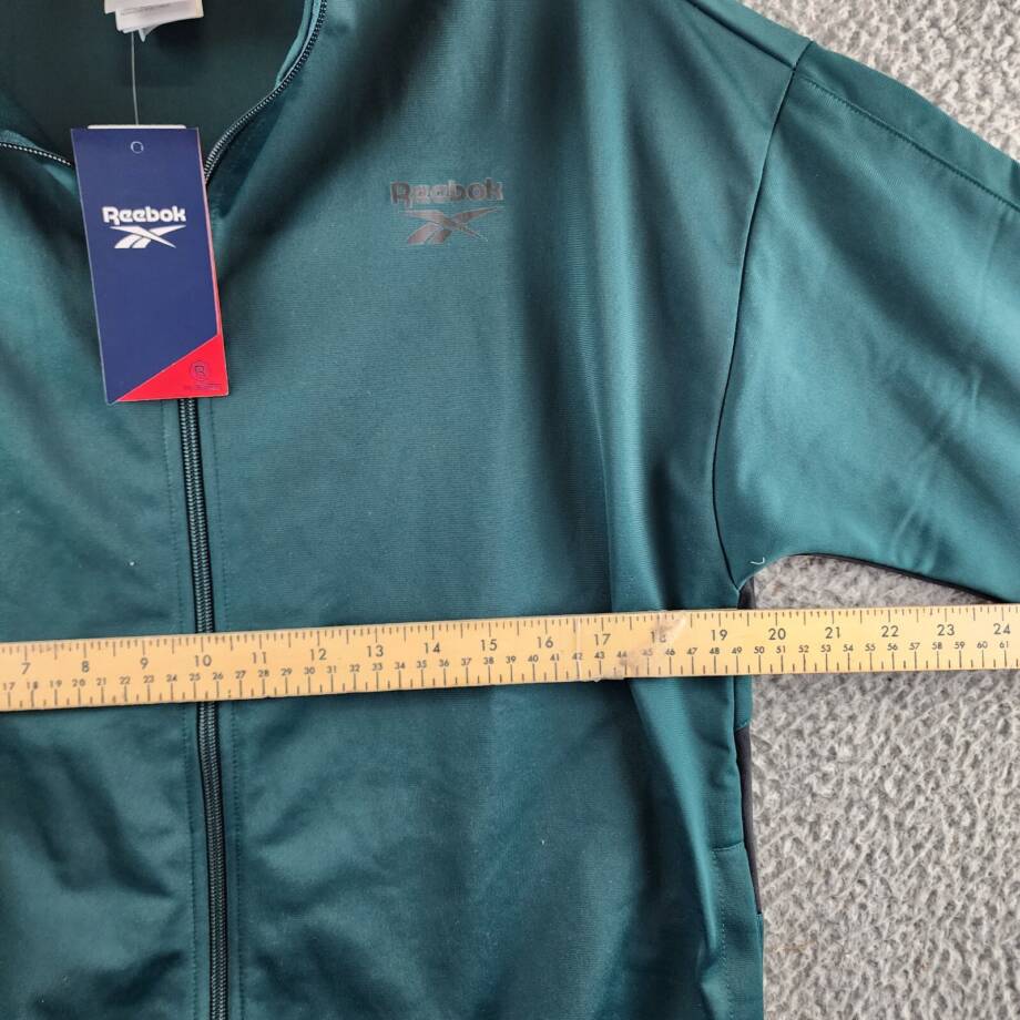 Reebok Identity Vector Zip-Front Track Jacket Men's M Collegiate Green/Black L/S