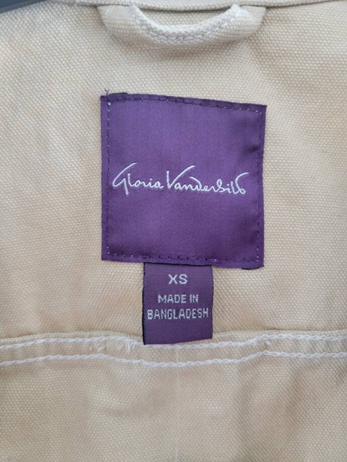 Gloria Vanderbilt Anorak Utility Jacket Women's XS Stonewood Zip Closure L/S~