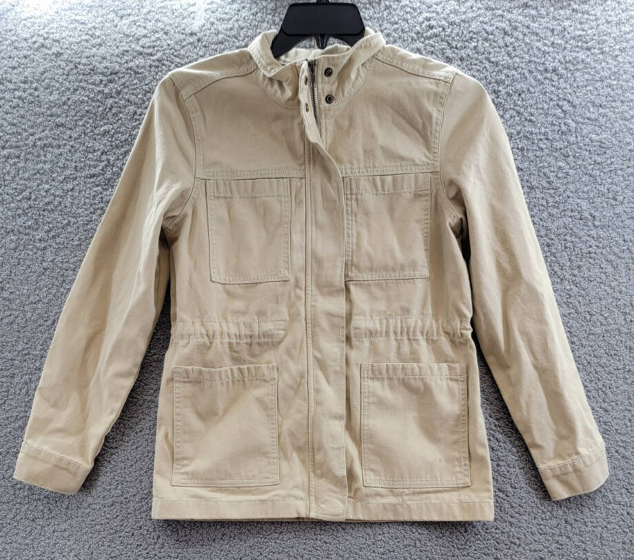 Gloria Vanderbilt Anorak Utility Jacket Women's XS Stonewood Zip Closure L/S~