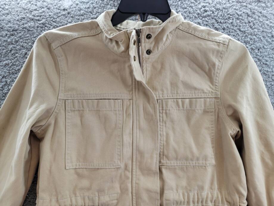 Gloria Vanderbilt Anorak Utility Jacket Women's XS Stonewood Zip Closure L/S~