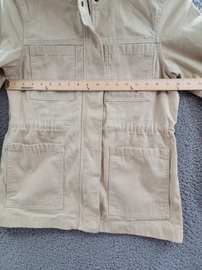 Gloria Vanderbilt Anorak Utility Jacket Women's XS Stonewood Zip Closure L/S~