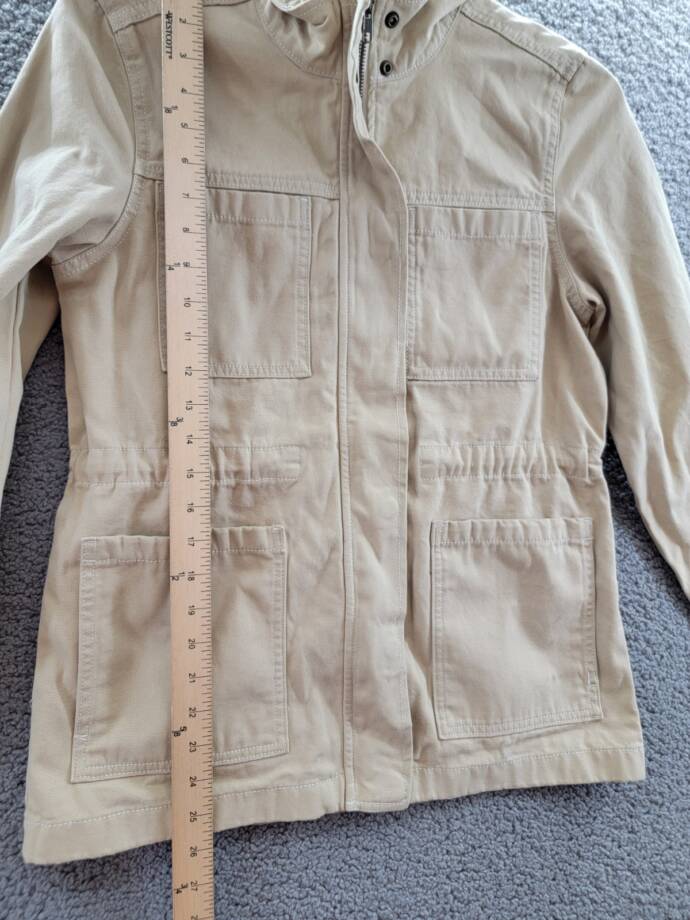 Gloria Vanderbilt Anorak Utility Jacket Women's XS Stonewood Zip Closure L/S~