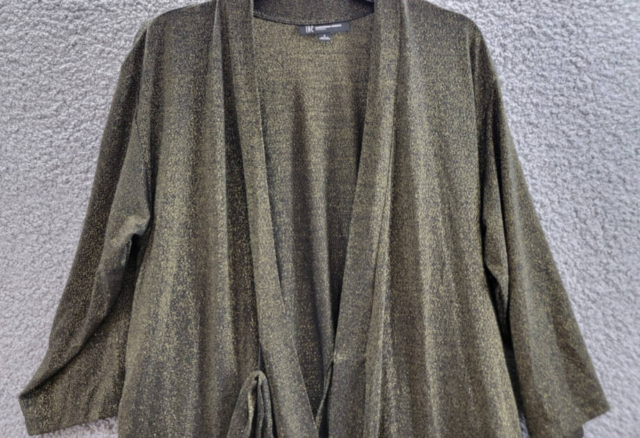 I.N.C. International Concepts Sparkle Robe Women's S Black Sparkle Tie Closure